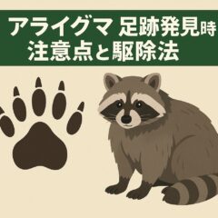 アライグマ 足跡