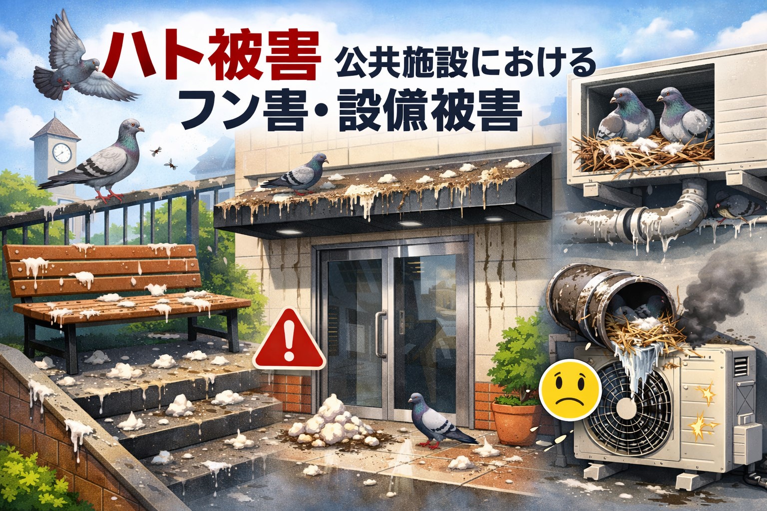 福岡市 ハト被害 公共施設