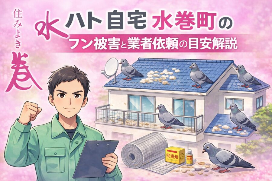 ハト 自宅 水巻町のフン被害と業者依頼の目安解説