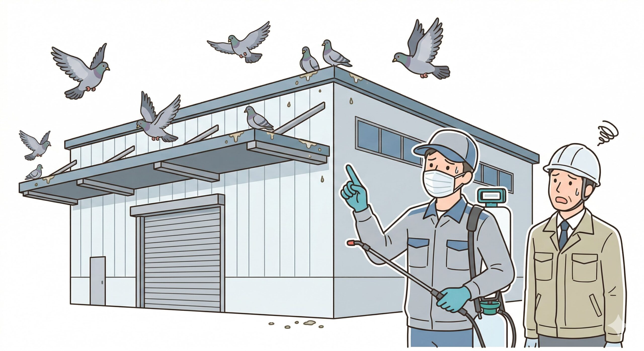 ハト 倉庫 志免町