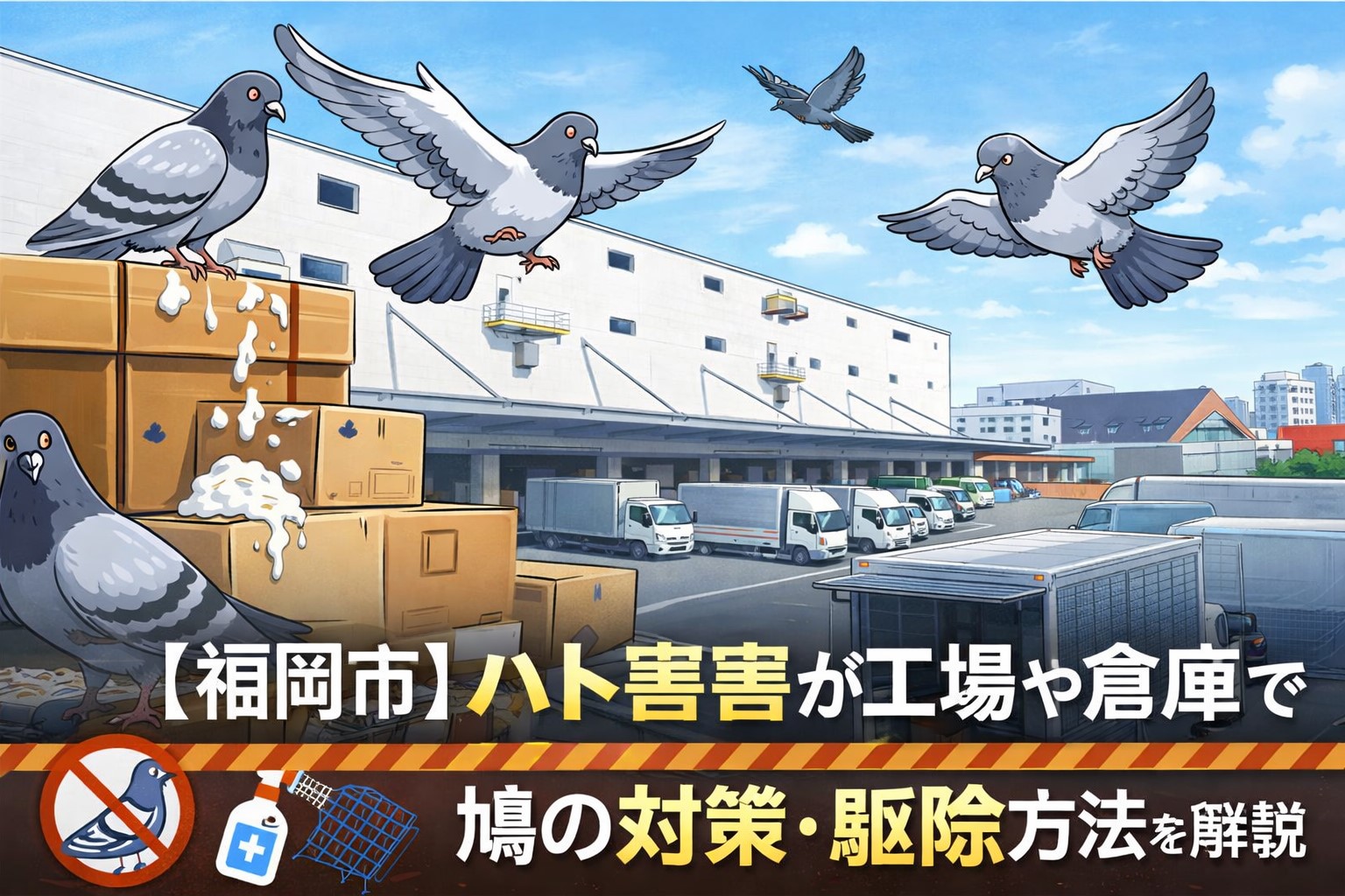 ハト 工場 倉庫 福岡市