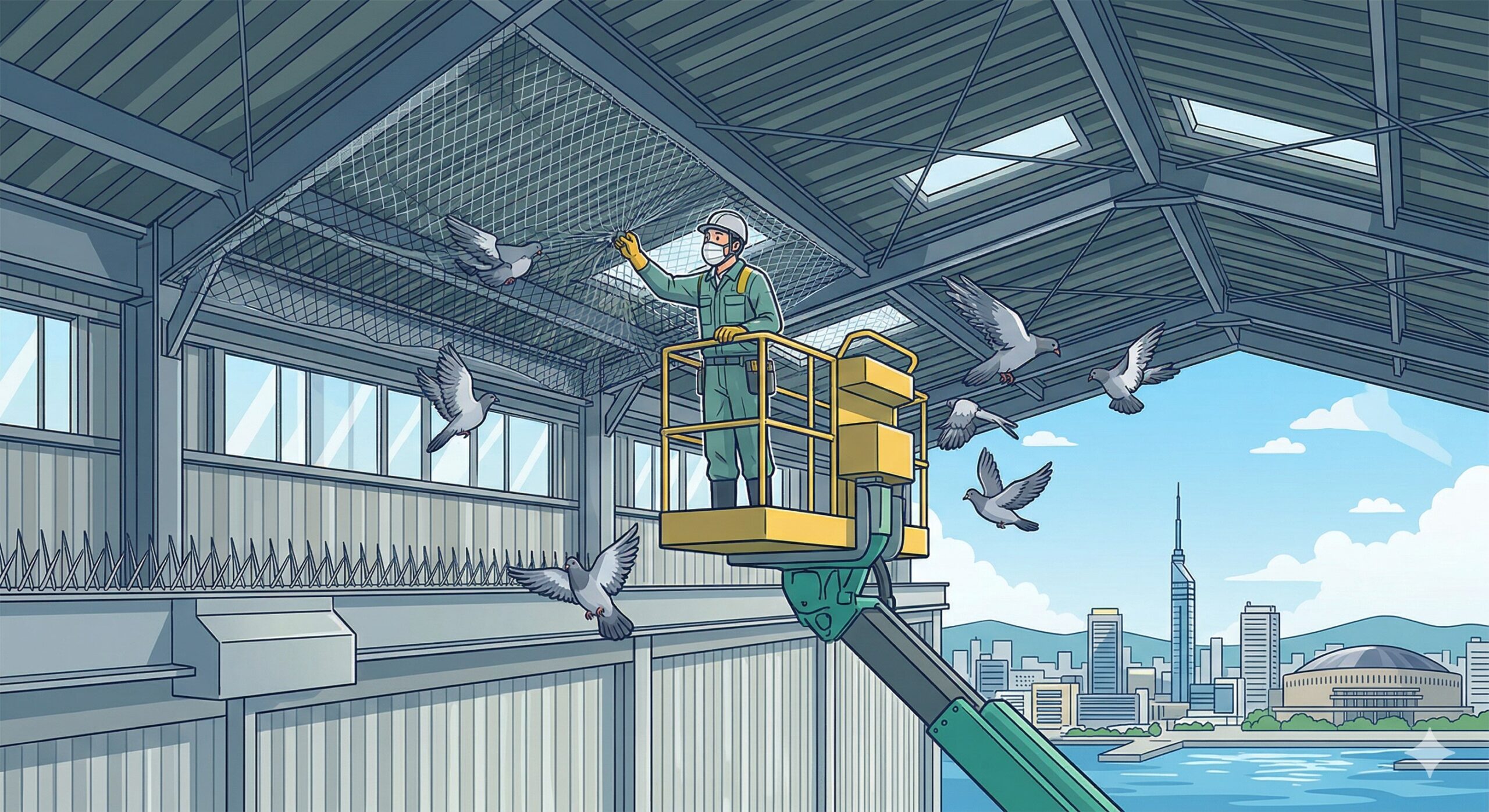 【福岡市中央区】工場のハト被害を放置するリスクとは？プロが教える「二度と寄せ付けない」対策と事例