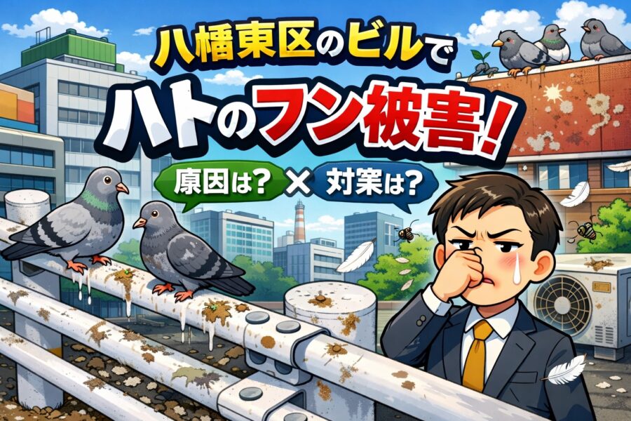 ハトのフン被害｜八幡東区のビル