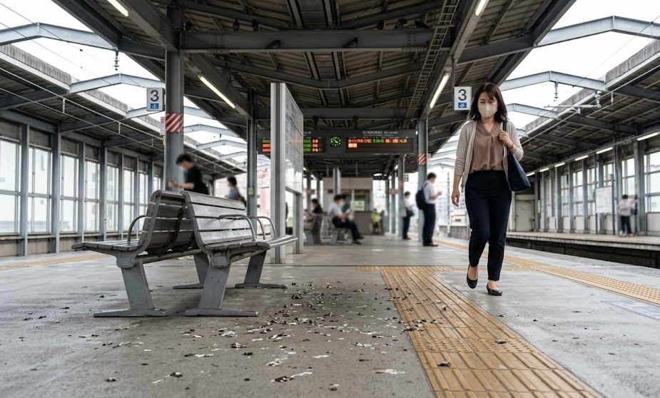 ハトのフン 北九州市の駅 