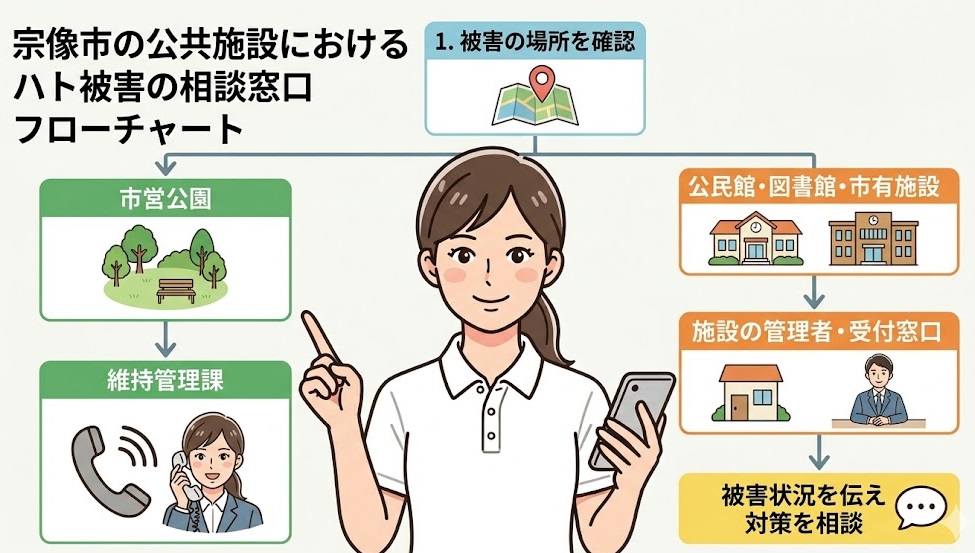 ハト 公共施設 宗像市