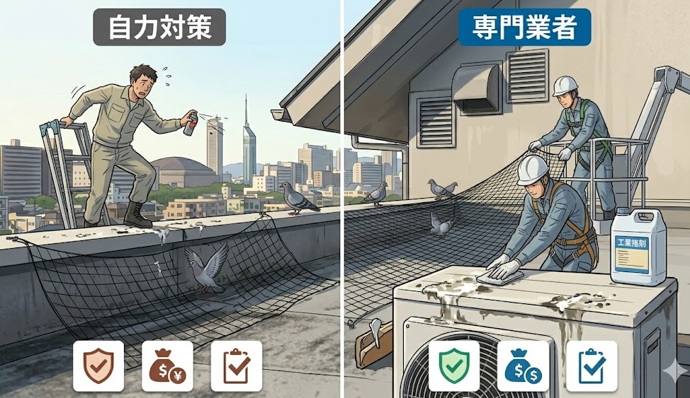 ハト 事務所 屋根 福岡市東区