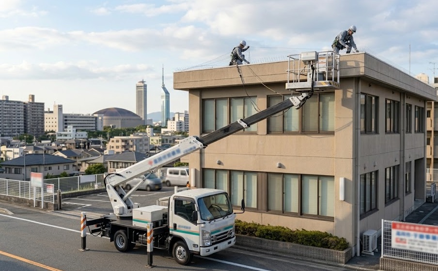 ハト 事務所 屋根 福岡市東区
