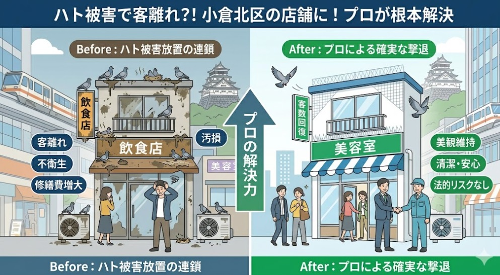 ハト お店 小倉北区
