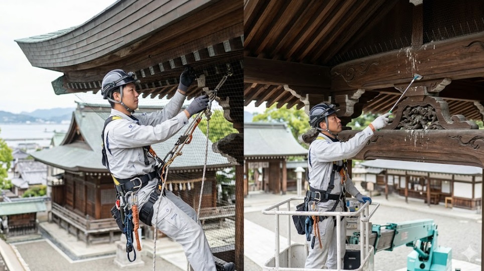 専門業者による安全で確実なハト駆除・清掃作業