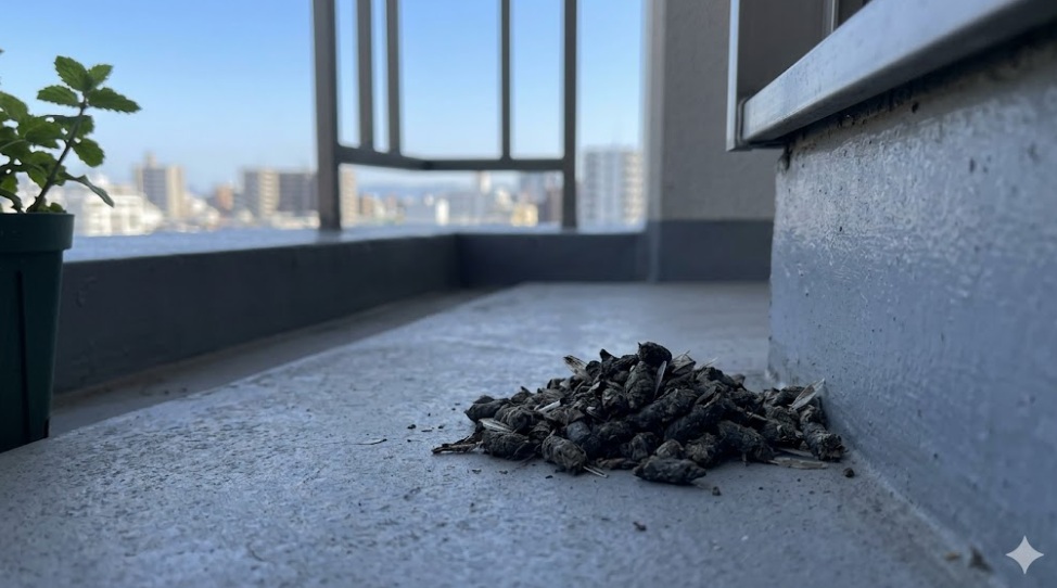 コウモリ ベランダ 福岡市東区