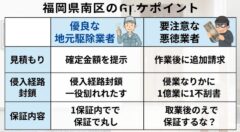 福岡市南区のコウモリ駆除における優良業者と悪徳業者の見分け方比較表