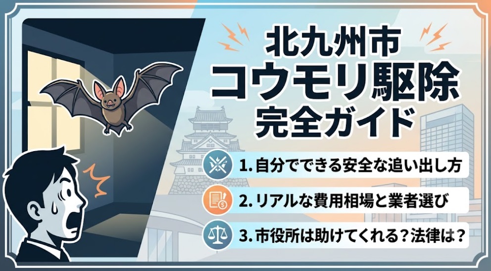 コウモリ 家の中 北九州市