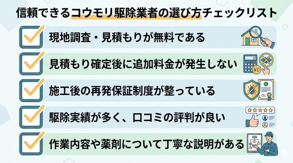 信頼できるコウモリ駆除業者の選び方