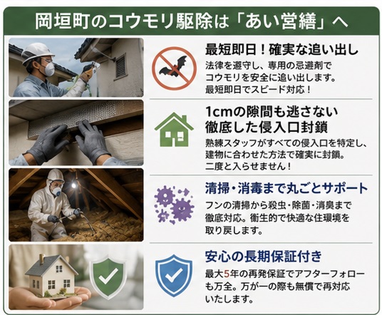 コウモリ駆除は岡垣町対応の「あい営繕」