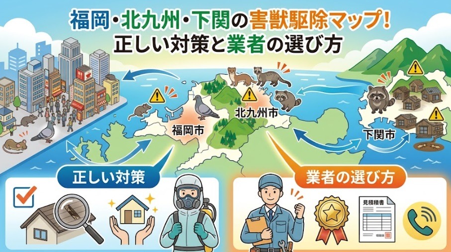 福岡・北九州・下関の害獣駆除マップ